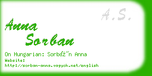 anna sorban business card